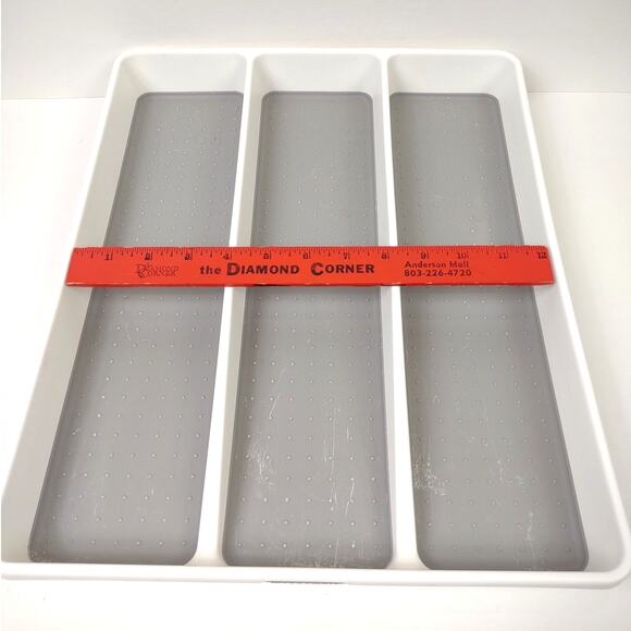 Madesmart Soft Grip Non-Slip 3 Section Utensil Tray Kitchen Drawer Organizer - Picture 5 of 9